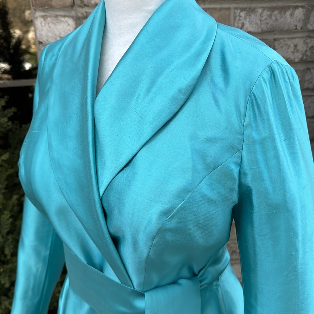 Rasario Silk Turquoise Evening Gown / Mother of Bride Gown - Picture 7 of 16